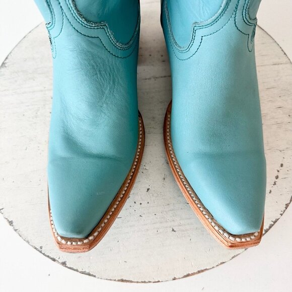 Lane EMMA JANE Turquoise Cowboy Boots Womens 5 Western Snip Toe 14" Tall Shaft - Picture 7 of 11